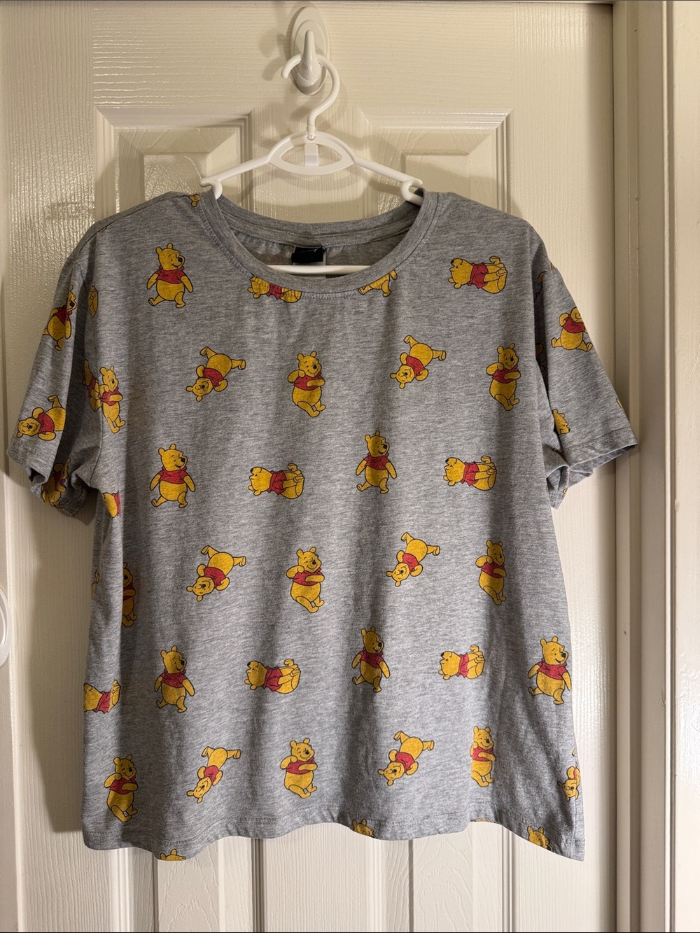 Disney Grey Tee with Yellow and Red Pooh Accents
